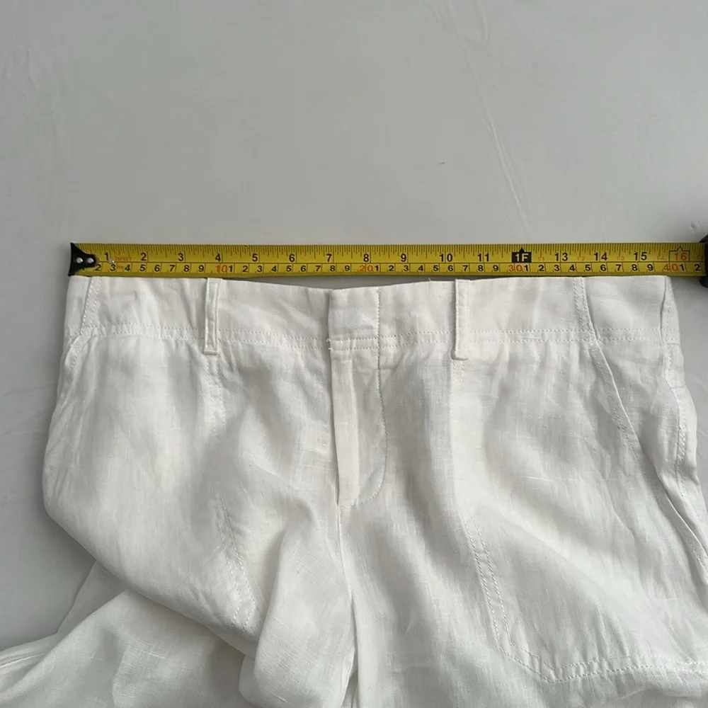 Banana Republic white unlined lightweight linen wide leg palazzo pants